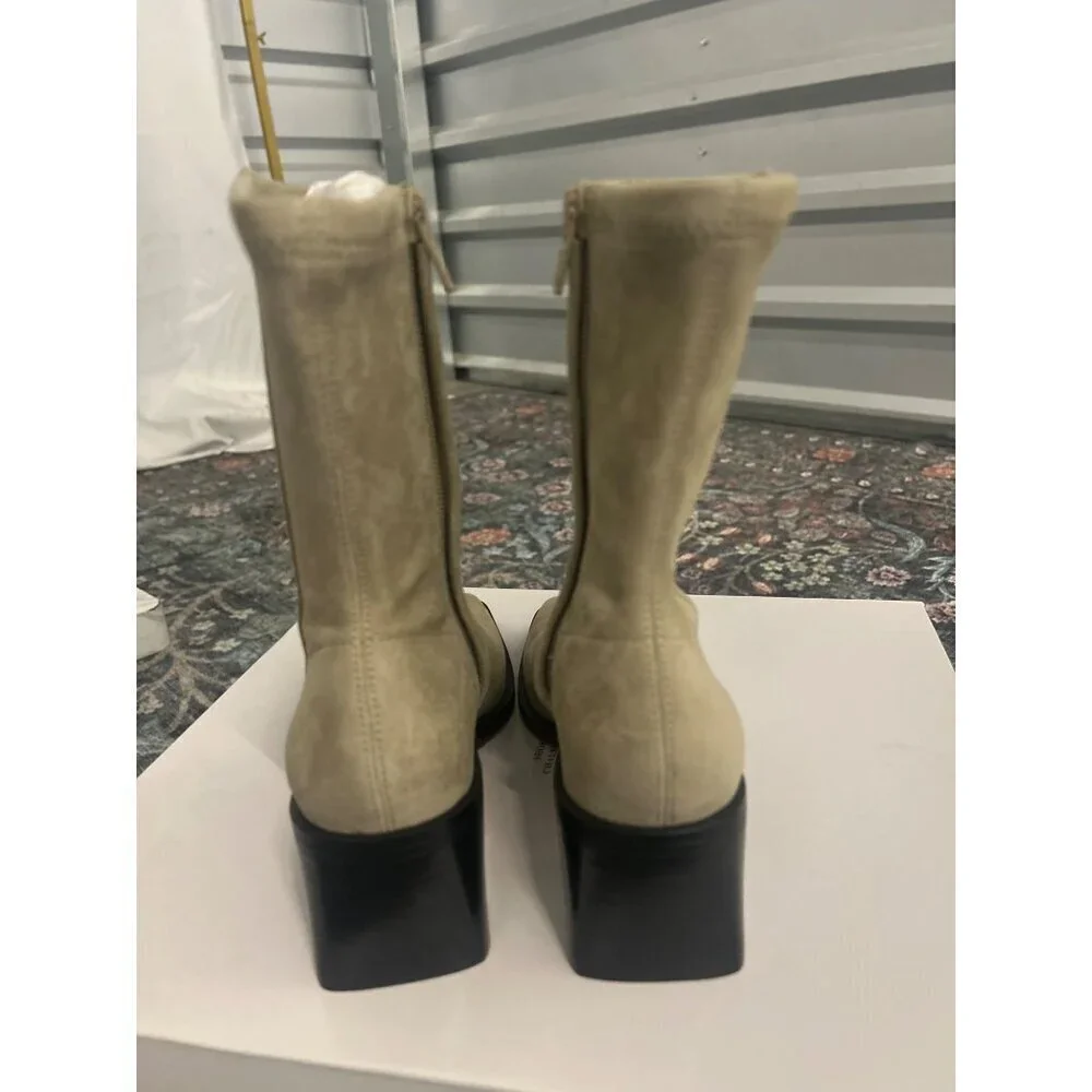 & OTHER STORIES Paulina Square Toe Boot Beige Womens Size US 4